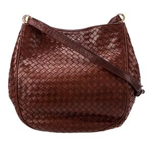 Bottega Veneta vintage Brown intricate Woven Leather Shoulder Bag